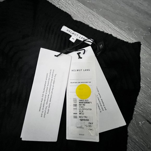 NWT Helmut Lang Velveteen One Shoulder Top Size M - Picture 6 of 9